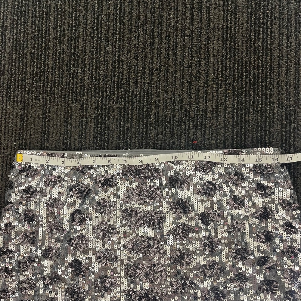 Express Mini Sequin Black Silver Gray Animal Prin… - image 7